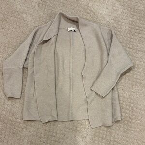 MM Lafleur Light Gray Open-Front Cardigan